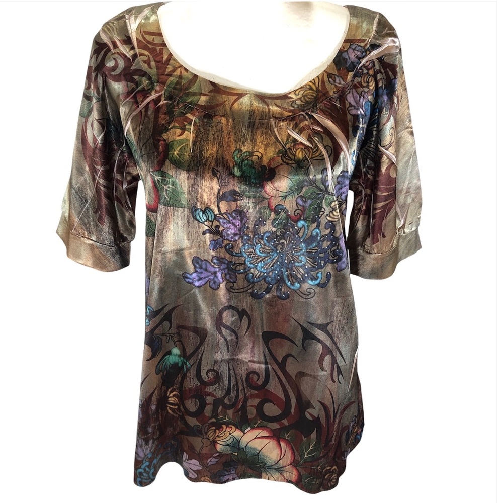 Boho Printed Short Sleeve Shirt